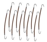 KAILIKETIY 20pcs Elastic Double Hook Ponytail Holders Smooth Hair Styling Clips for All Hair Textures Unwrap Bungee Bands for Ponytails Braids and Half-knots Coffee