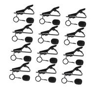 KAILIKETIY 24pcs Microphone Clips Black Foam Covers 7.5mm Metal Lapel Tie Clip Kit for Interviews Studio Recording and Vlogging