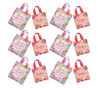 KAILIKETIY 24pcs Non Woven Goodie Bag Present Bags Reusable Safe Gifting Waterproof Non-woven Fabric with Handle Floral Pattern Mother's Day Celebrations for Grandma