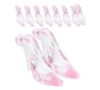 KAILIKETIY 24pcs Pink Acrylic Mini High Heel Shoe Charms Pendants for DIY Jewelry Making Shoe Ornaments for Necklace Bracelet Craft Creative Shower Decoration Favor