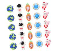 KAILIKETIY 25pcs Cartoon Hair Clip Charms Set Cat Rabbit Earth Astronaut Diy Accessories for Hairpins Headbands Craft Projects Kawaii Nail Charms for Creative Fun