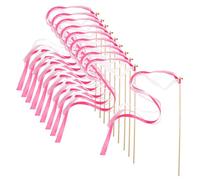 KAILIKETIY 25pcs Lace Ribbon Fairy Wands with Fabric and Wood Construction Lightweight and Portable Party Streamers for Wedding Send Offs Birthday Shower and Holiday Photo Booth Props