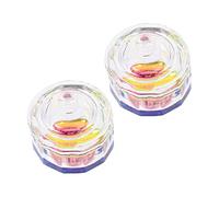 KAILIKETIY 2pcs Acrylic Nail Art Crystal Cup for Mixing Liquid Powder Dappen Dish Elegant Design for Professional Nail Salons and Home Use
