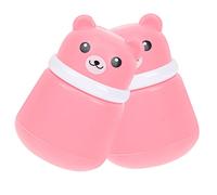 KAILIKETIY 2pcs Bear Talcum Powder Puff Boxes Container for Boys and Girls Adults Easy to Use Travel Beauty Powder Puff