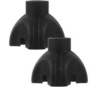 KAILIKETIY 2pcs Black Tpr Cane Tips with 4 Prong Self Standing Base, Walking Stick Feet Replacement for Elderly to Reduce Sliding and Extend Service Life on Outdoor and Uneven Floors