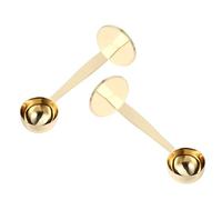 KAILIKETIY 2Pcs Coffee Scoop and Tamper Set 2-in-1 Stainless Steel Espresso Measuring Spoon and Press Tool for Ground Coffee Gold for Home Brewing and Professional Use