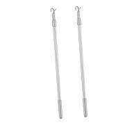 KAILIKETIY 2pcs Curtain Retractable Rotary Rod Window Shade Curtain Rod Cortinero Ajustable Einziehbare Vorhangstangen Draw Wands Extendable Pole Aluminum Alloy Silver
