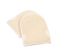 KAILIKETIY 2pcs Double-Sided Exfoliating Bath Scrubber Gloves Thick Cotton Linen Body Wash Mitts for Shower for Deep Cleansing and Enhanced Skin Texture