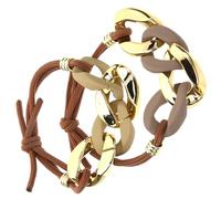 KAILIKETIY 2Pcs Elastic Hair Bands Stylish Metal Bracelet Ponytail Holders for Women for Weddings Parties and Everyday Use Comfortable Lightweight Hair Accessories