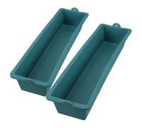 KAILIKETIY 2pcs Farm Feeding Trough Chicken Feeder for Farming Operations Sturdy Plastic Large Capacity Green Rectangular Design Reduces Waste Time-saving