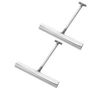 KAILIKETIY 2pcs Heavy Duty Hook T-Shaped Manhole Cover Lifter 430 Stainless Steel Silver for Pulling Rolling Doors and Lifting Manhole Covers in Daily Life