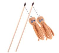 KAILIKETIY 2pcs Interactive Cat Stick Toy with Plush Octopus on Wooden Rod Funny Teasing Cat String Toy and Kittens