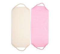 KAILIKETIY 2Pcs Korean Body Scrub Exfoliating Gloves Elastic Washable Loofah Mitts for Deep Cleansing Long Strip Design for Back Scrubbing Stylish Durable Comfortable