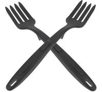 KAILIKETIY 2pcs Large Black Silicone Cooking Forks Heat Resistant Kitchen Gadget with Workmanship and Simple Design for Restaurants and Home Use