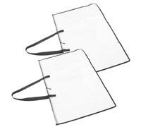 KAILIKETIY 2Pcs Large Transparent Art Portfolio Case Clear Storage Bag for Posters Drawings Durable Material with Smooth Zipper Handheld Design for Organization