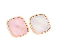 KAILIKETIY 2pcs Marble Resin Nail Art Ring Palettes Set with Shell Finger Ring Plates, Square White Pink Mixing Palettes for Professional Nail Artists and Salon Use