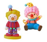 KAILIKETIY 2pcs Miniature Clown Figurines Cute Cartoon Clown Decor for Home Tabletop Circus Theme Party Cake Decoration Boys and Girls Toy Sand Tray Miniatures