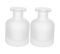KAILIKETIY 2pcs Refillable Glass Oil Diffuser Bottles Cylindrical Aromatherapy Containers for Reed Diffusers Home Fragrance Even Oil Diffusion Lightweight Decorative Jars