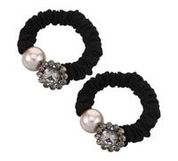 KAILIKETIY 2pcs Shiny Metallic Rhinestone Hair Scrunchies Elegant Flower Design Ponytail Holders for Women Cloth Hair Bands Versatile Accessories for All Occasions