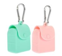 KAILIKETIY 2Pcs Silicone Change Pouch with Hook Versatile Coin Pocket for Keys Cards Items Wear-Resistant Storage Bag Eco-Friendly Material Classic Button Closure Green Pink