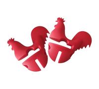 KAILIKETIY 2pcs Silicone Pot Lid Lifters Rooster Shape round Edges Heat-resistant Spill Stopper Kitchen Cooking Tool to Keep Lid Elevated and Prevent Overflow
