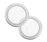KAILIKETIY 2pcs Speaker Grill Covers Decorative Speaker Mesh Protectors with Silver Ring White Iron Mesh for Car Audio Systems Dirt Impact Shielding