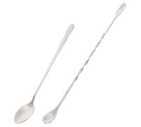 KAILIKETIY 2pcs Stainless Steel Cocktail Mixing Rods with Magnetic Long Handle Stirring Spoon Small Ice Muddler Spoon Set for Coffee Bar and Drink Preparation