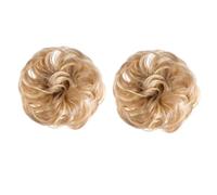 KAILIKETIY 2pcs Synthetic Hair Bun Extensions for Women Easy Messy Chignon Styling Heat Resistant and Washable for Casual Formal Occasions Elastic Band for Secure Fit