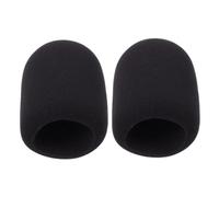 KAILIKETIY 2Pcs Thickened Sponge Microphone Covers Windproof Breathable Protection for Various Microphones Sound Absorption Noise Reduction Black Color