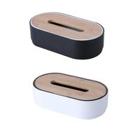 KAILIKETIY 2pcs Tissue Box Set with Bamboo and Pp Material, Strong Edging and Firm Design, Lightweight Napkin Storage Cases for Home and Office Use, Desktop Tissue Holders with Beautiful