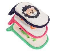 KAILIKETIY 3 pcs Cartoon Newborn Bath Scrubber for Boy Girl Soft and Supple Sponge with Strong Cleaning Power Absorbent Shower Scrubber for Comfortable Bath Mixed Colors