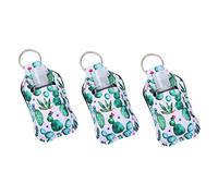 KAILIKETIY 30ml Refillable Hand Bottle Set with Cactus Print 6pcs Portable Empty Soap Dispenser Bottles with Keychain for Travel and Personal Use