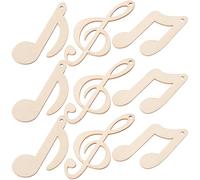 KAILIKETIY 30pcs Wooden Music Note Slices for DIY Crafts, Unfinished Wood Pieces 80mm, 3pcs 30pcs Set, Blank Musical Note Wood Chips for Home Decor and Crafting