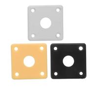 KAILIKETIY 3pcs Curved Square Jack Plate for Electric Guitar Plastic Jack Plate Cover Easy Installation Wide Compatibility with Various Brands Protection From Dirt and Debris White Black