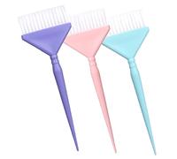 KAILIKETIY 3pcs Hair Dye Brush Set Highlight Comb Applicators for Easy Coloring Soft Bristles for Professional Home Use for Beginners Stylists Pink Blue Purple Brushes