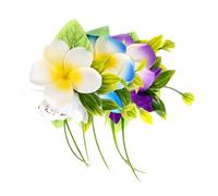 KAILIKETIY 3pcs Hawaiian Hibiscus Hair Clip Bohemian Flower Hair Accessory Realistic Plumeria Design Hairpins for Women Beach Vacation