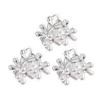 KAILIKETIY 3pcs Mini Barrette Clip Hairpin Pearl Flower Hair Accessories Hair Clip for Wedding Party Celebration