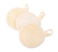 KAILIKETIY 3pcs Natural Loofah Exfoliating Scrub Pads for Body and Face Cleaning Handheld Soft Cotton-Linen Bath Cloth for Men and Women Skin Care