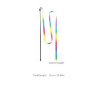 KAILIKETIY 3Pcs Rainbow Ribbon Cat Teaser Stick Set, Interactive Kitten Teasing for Cat Training and Playing at Home