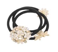 KAILIKETIY 3pcs Rhinestone Flower Hair Ties Elegant Floral Accessories for Women Versatile Elastic Bands for Daily Wear for Parties and Special Occasions