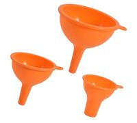 KAILIKETIY 3pcs Silicone Funnel Set for Kitchen - Reusable Multi-Function Liquid Funnels in Orange, Suitable for Oil, Juice, and Wine Filling Tasks