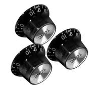 KAILIKETIY 3pcs Volume Knob Hats for Electric Guitar in Black Abs Material Replacement Control Knobs Caps for Guitar Parts