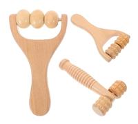 KAILIKETIY 3Pcs Wooden Massage Roller Multi Functional Foot Body Massager Tool for Acupoint Stimulation Ergonomic Design for Relaxation and Durable Massage Tools