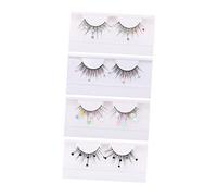 KAILIKETIY 4 Pairs Glitter Sequins False Eyelashes with Butterflies and Flowers, Long Colorful Sequins Lash Extensions for Party, Costume, and Festival Makeup in Uk