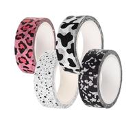 KAILIKETIY 4 Rolls Decorative Washi Tape Thin Scrapbook Sticker Roll for DIY Crafts Journals Diaries Wrapping with Milk Cow and Leopard Print Patterns