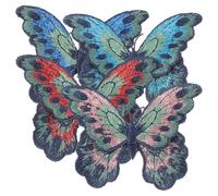 KAILIKETIY 4pcs Butterfly Patches Embroidery Clothes Patches Assorted Colour Sew-on Decoration Polyester Butterfly Shape 3.14x2.16x0.08in for Repairing Clothes Hole and Crafts Making