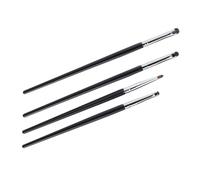 KAILIKETIY 4pcs Eyeliner Brush Set Fine Precision Horsehair and Wood Makeup Brushes Black Easy to Carry for Women Beginner Eye Makeup