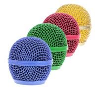 KAILIKETIY 4Pcs Microphone Grill Replacement Durable Mic Head Covers for Wired Wireless Mics Easy to Install Compatible with Various Models Protects and Adds Style