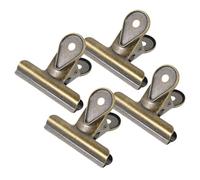 KAILIKETIY 4pcs Office Bulldog Clips Vintage Hinge Clips 2.56x2.17x0.79in Multi-Functional Organization Decorative Metal Antique Binder Clamps for Shop Display and Home Use