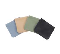 KAILIKETIY 4pcs Portable Makeup Bags Set Drawstring Cosmetics Pouch in Matcha Green Apricot Yellow Light Blue Black Small Makeup Storage for Women Travel Vanity Bag Easy Access